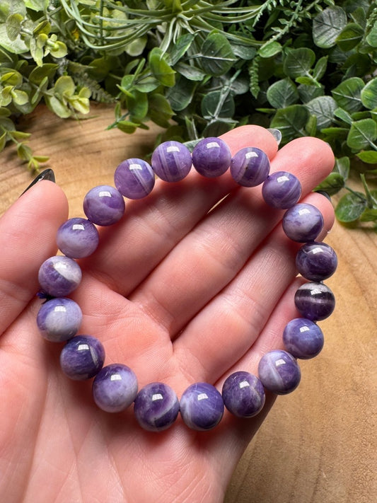 Dream Amethyst Beaded Bracelet with 12mm Beads | Copper Ashes