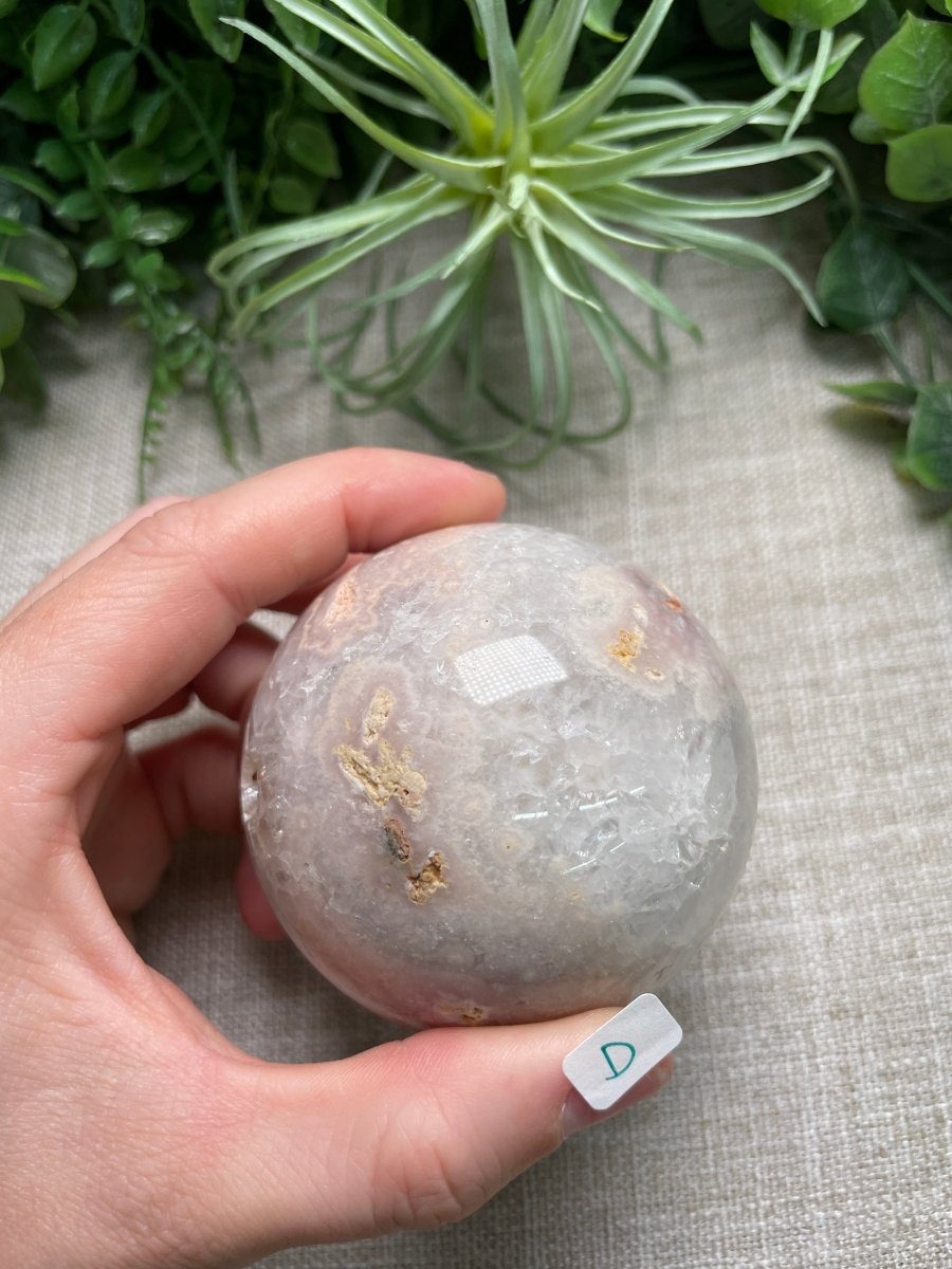 Flower Agate and Pink Amethyst Mix Sphere | Copper Ashes