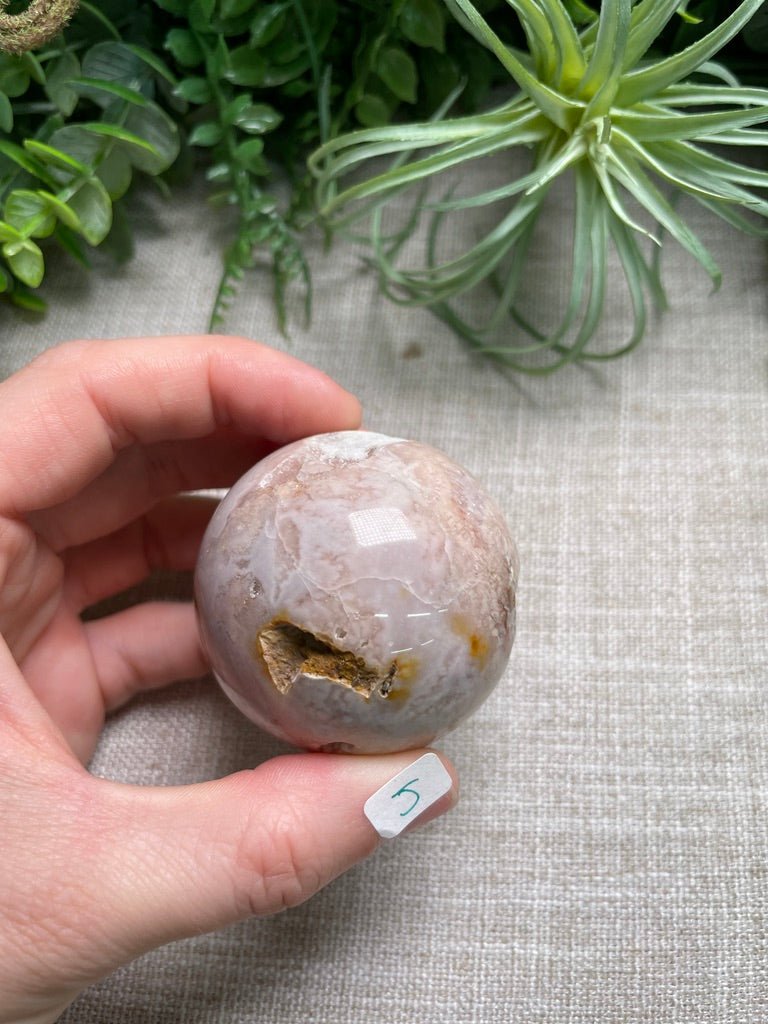 Flower Agate Mix Sphere | Copper Ashes
