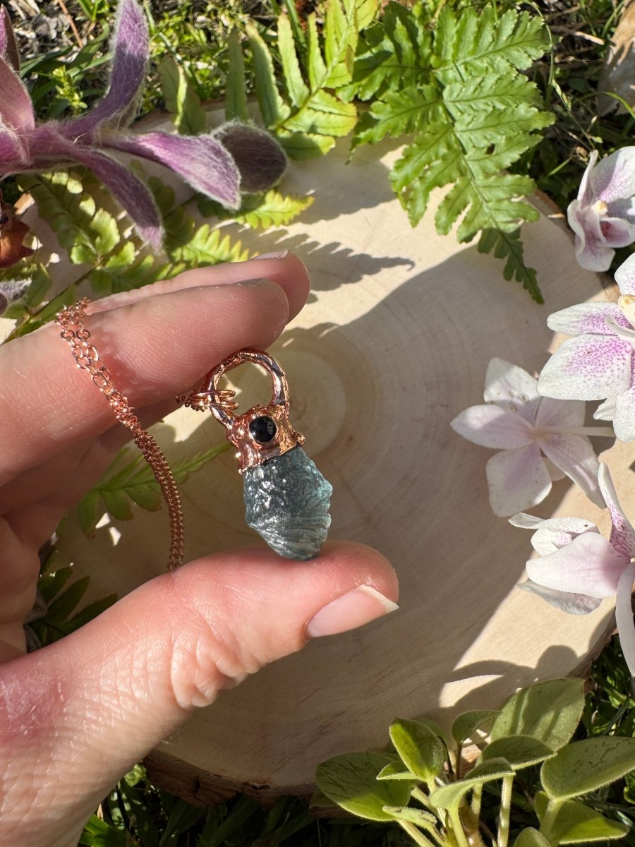 Fluorite and Amethyst Necklace | Copper Ashes