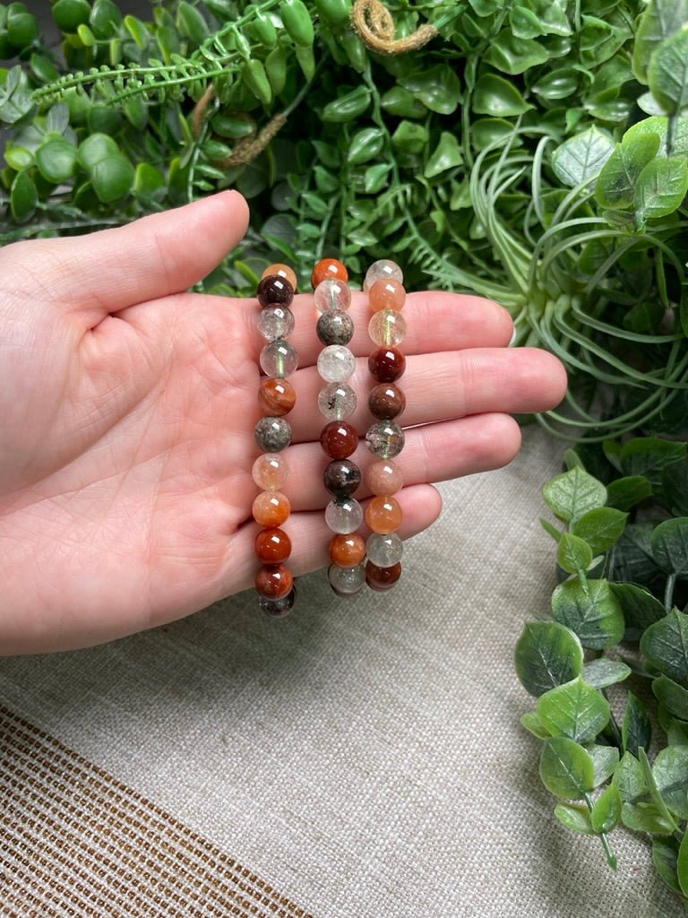 Garden Quartz 8mm Beaded Bracelet | Copper Ashes