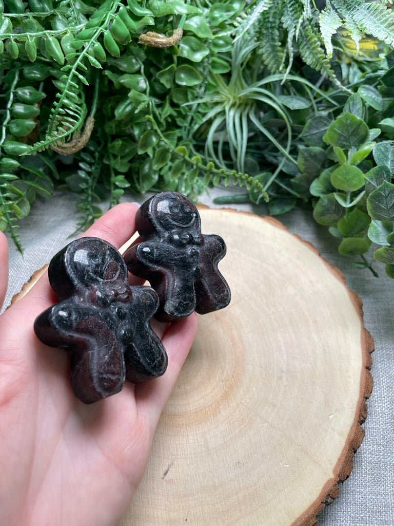 Garnet in Astrophyllite Gingerbread Man | Copper Ashes