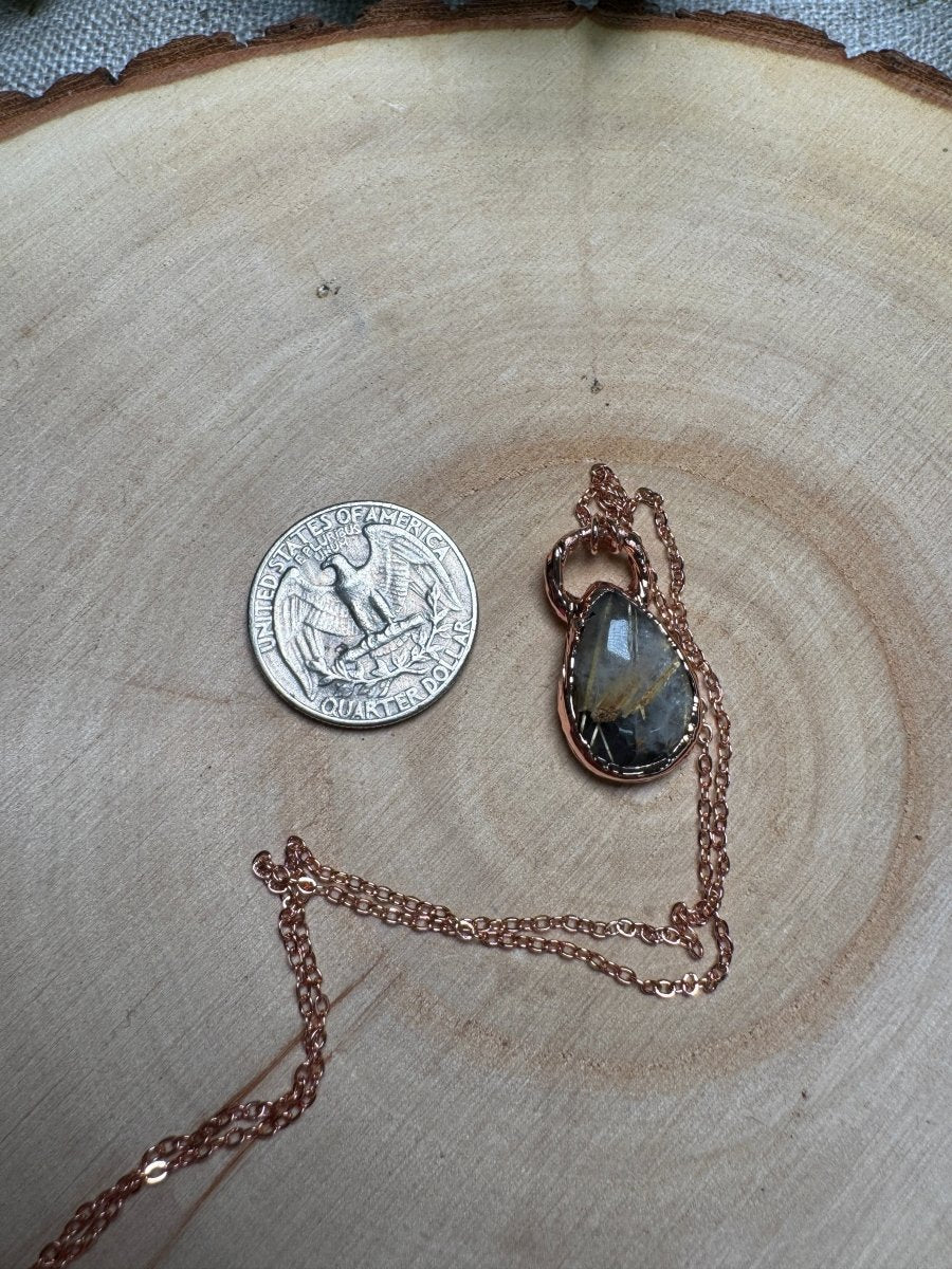 Gold Rutile Quartz Necklace | Copper Ashes