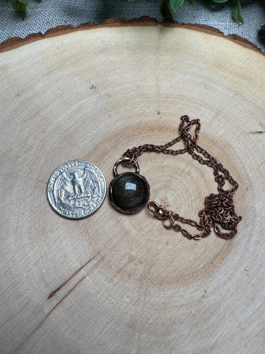 Gold Sheen Obsidian Necklace | Copper Ashes