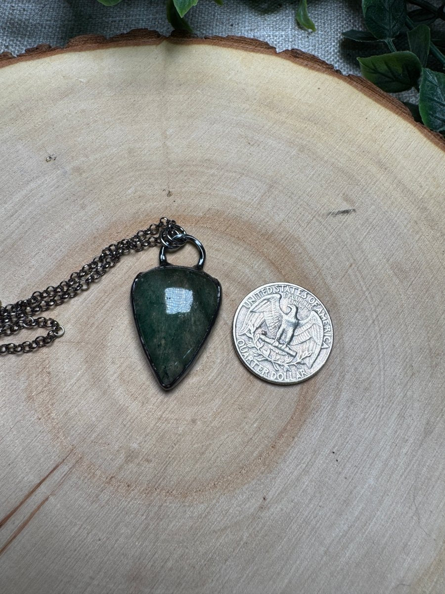Green Strawberry Quartz Necklace | Copper Ashes