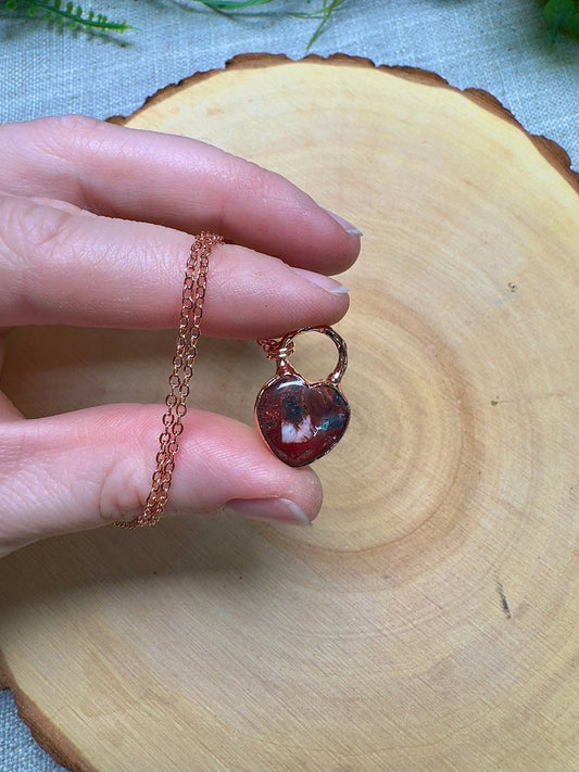Jasper Heart Necklace | Copper Ashes