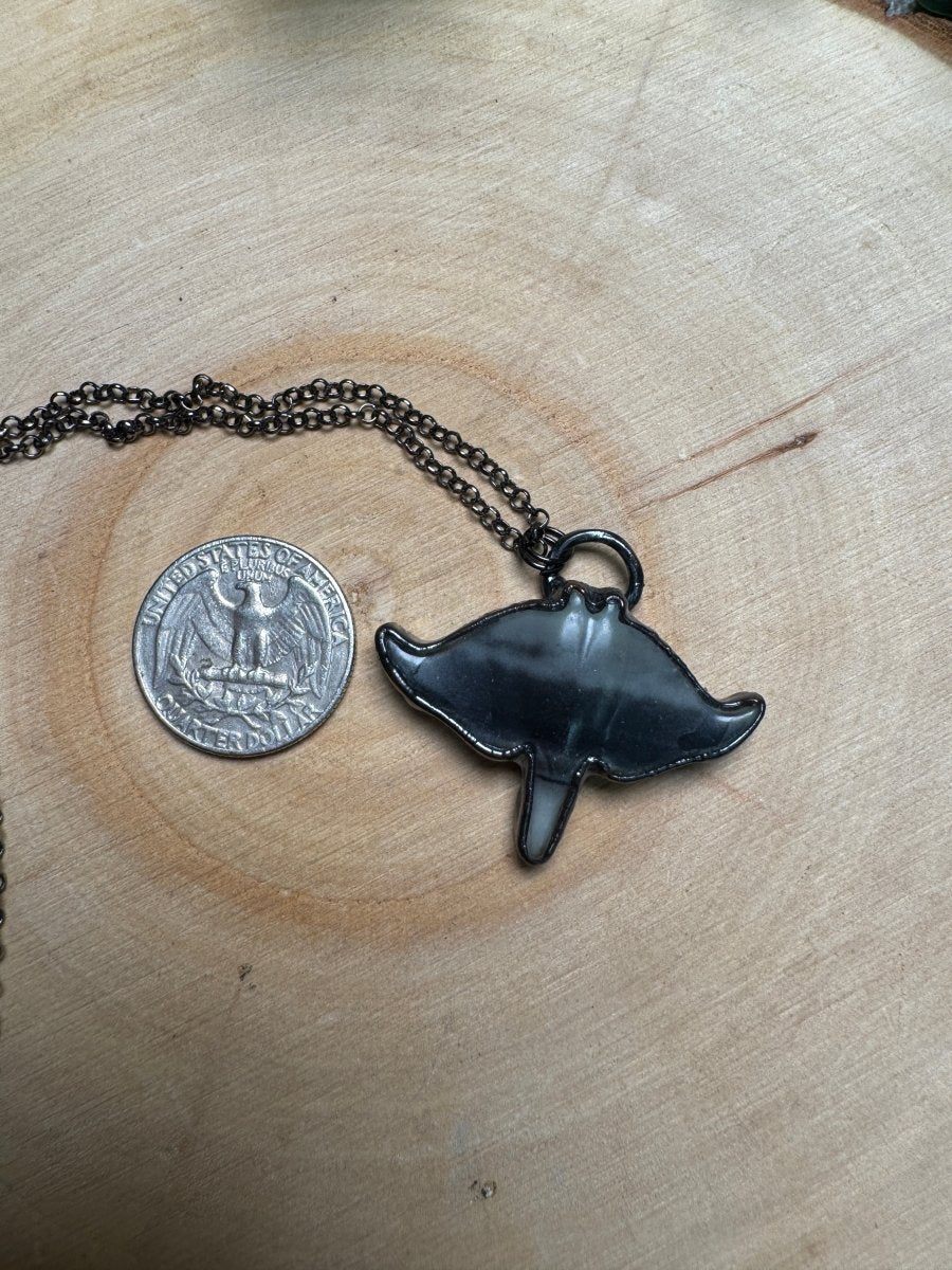 Jasper Manta Ray Necklace | Copper Ashes