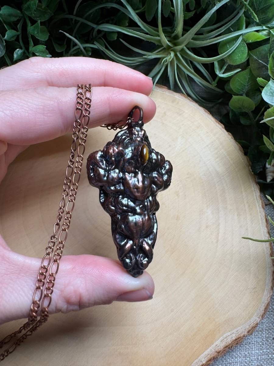 Katarina - Tigers Eye Goddess Necklace | Copper Ashes