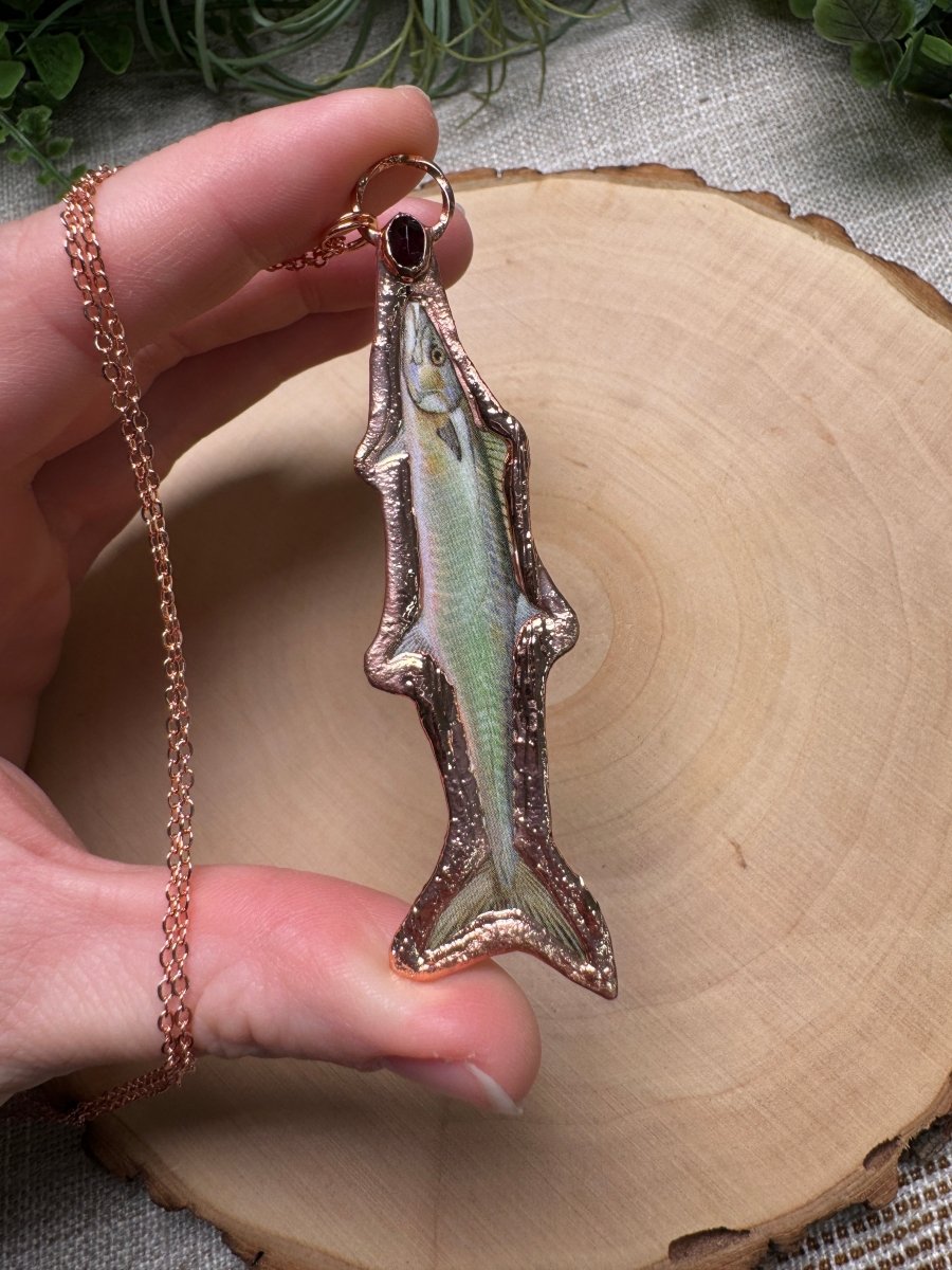 King Mackerel and Garnet Necklace | Copper Ashes