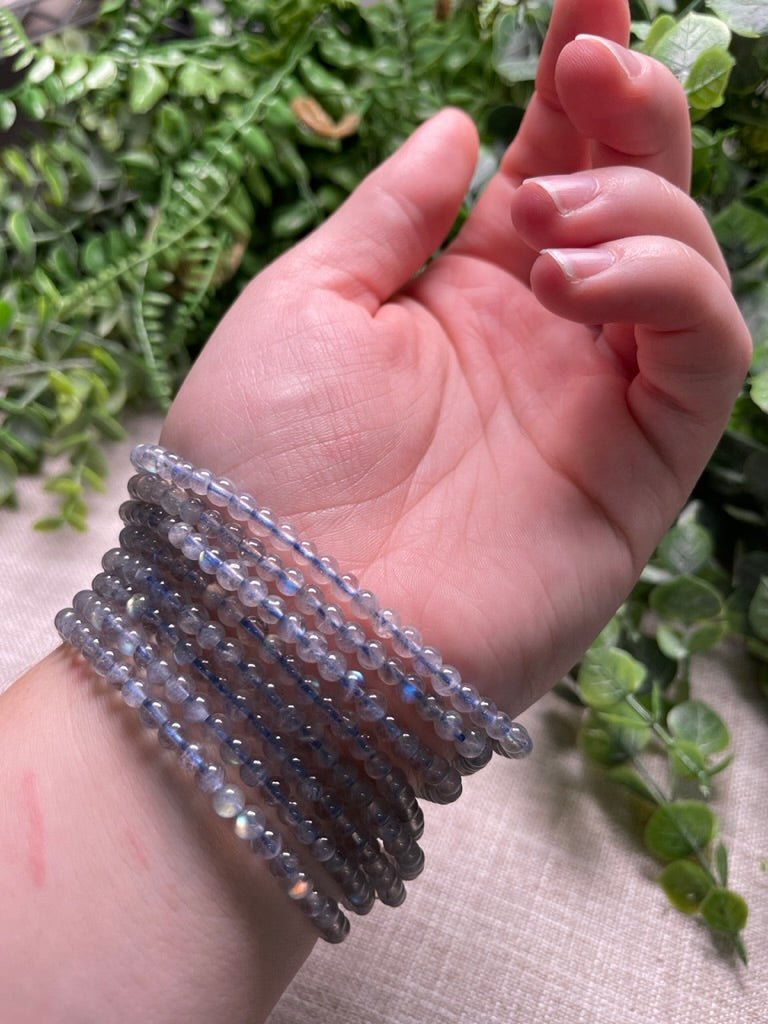 Labradorite 4mm Beaded Bracelet | Copper Ashes