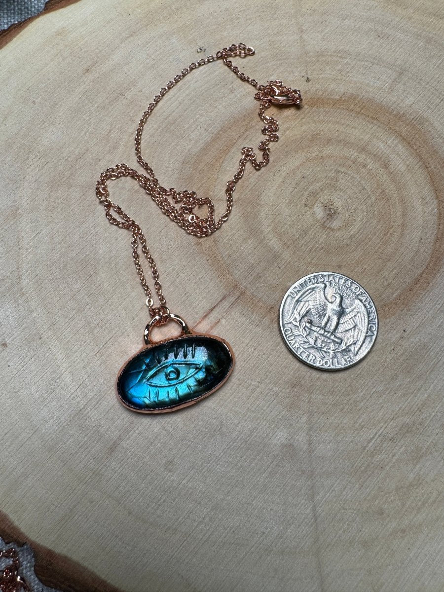 Labradorite Evil Eye Necklace | Copper Ashes