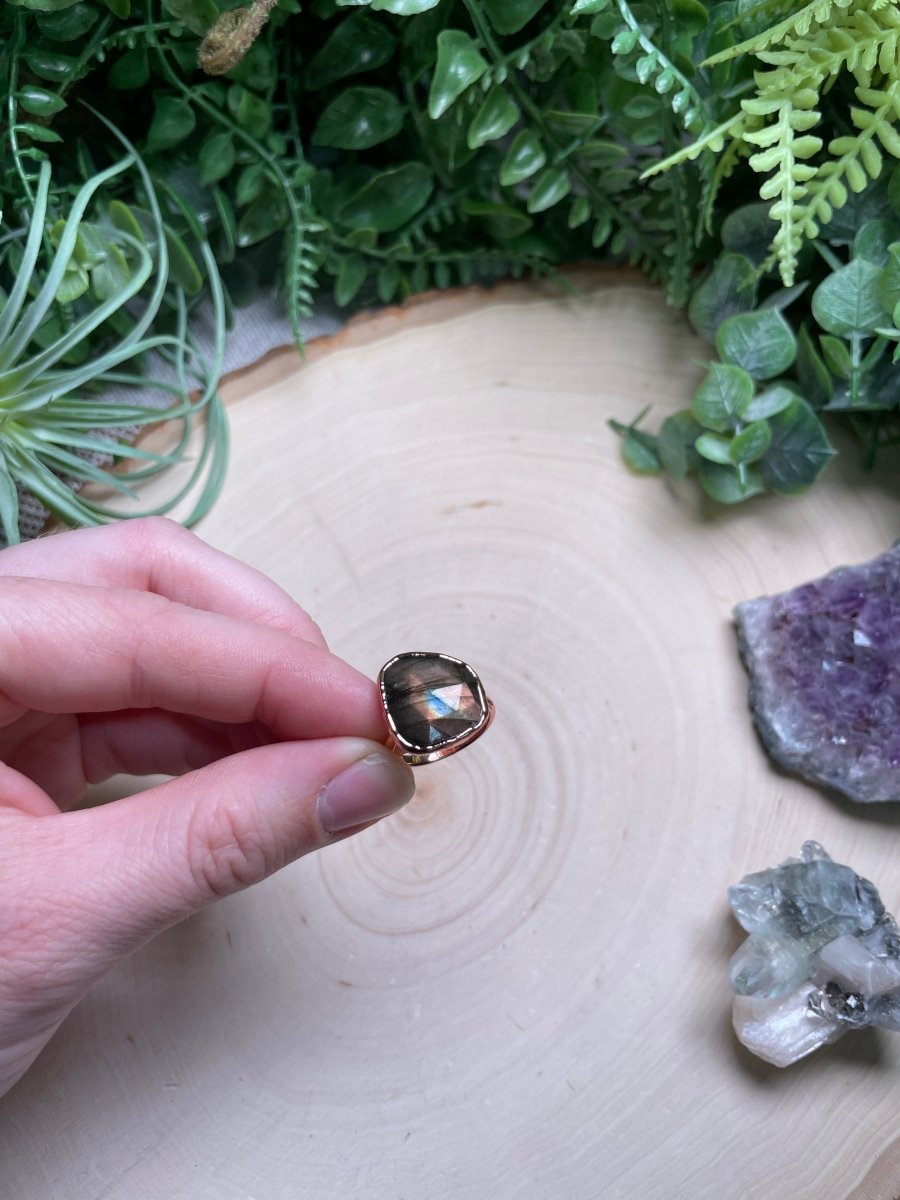 Labradorite Ring Size 4.75 | Copper Ashes