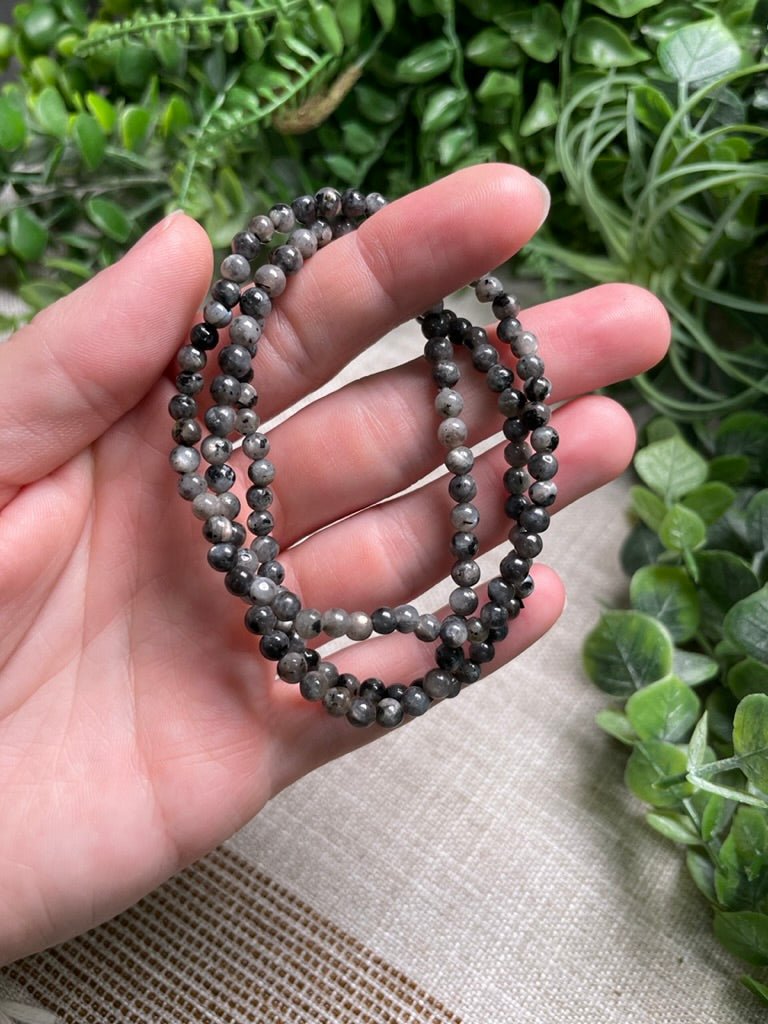 Larvikite 4mm Beaded Bracelet | Copper Ashes