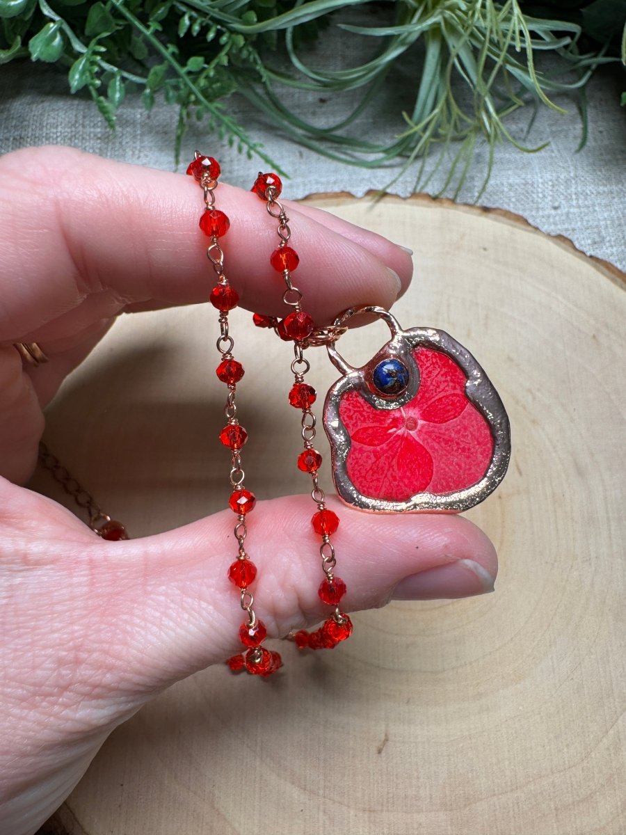 Liora - Lapis and Flower Necklace | Copper Ashes