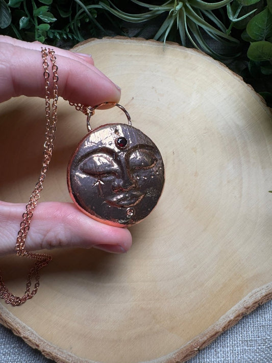 Madison - Garnet Goddess Necklace | Copper Ashes