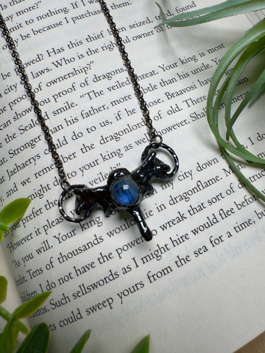 Moonstone and Bone Necklace | Copper Ashes