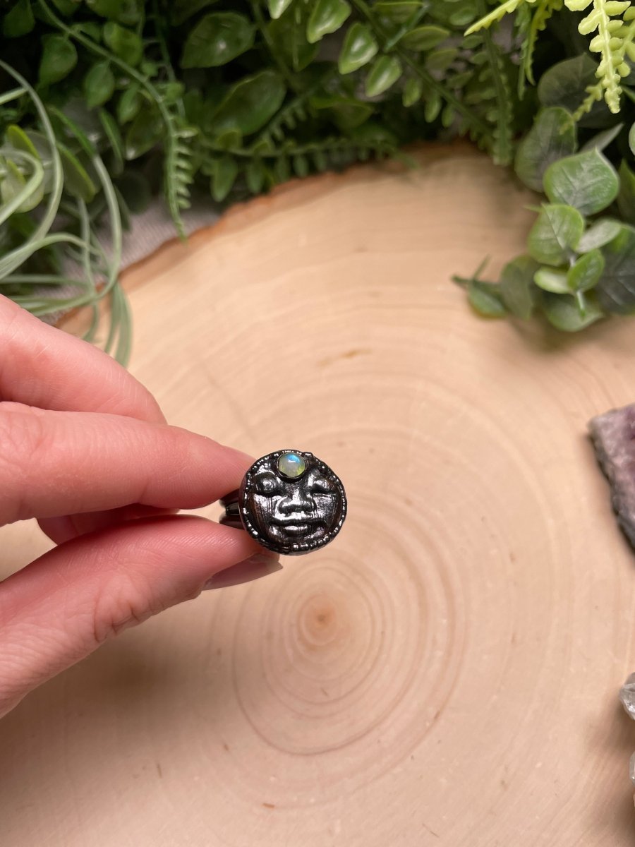 Moonstone Goddess Ring Size 8 | Copper Ashes