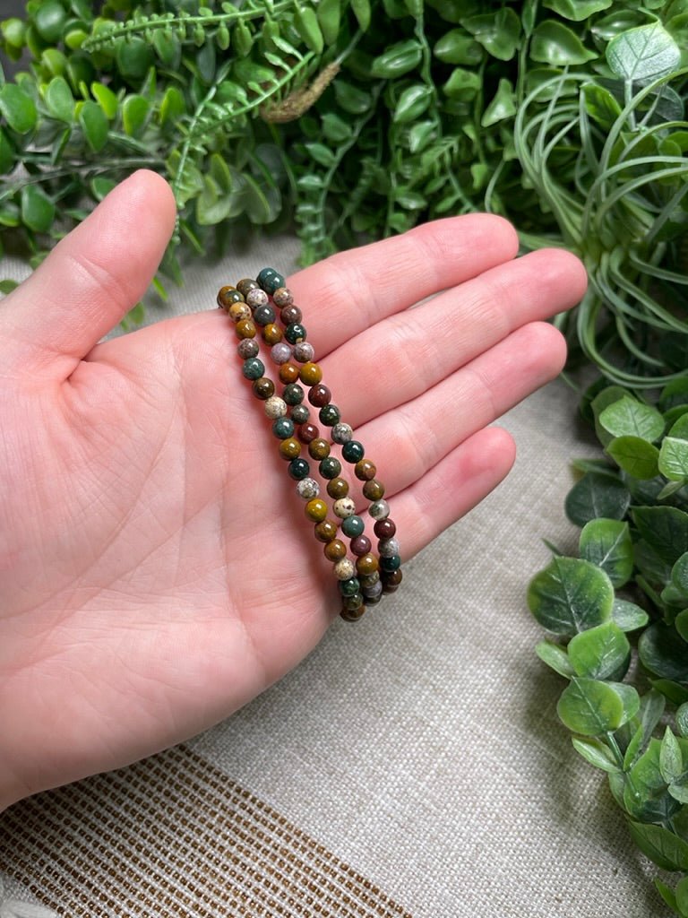 Ocean Jasper 4mm Beaded Bracelet | Copper Ashes