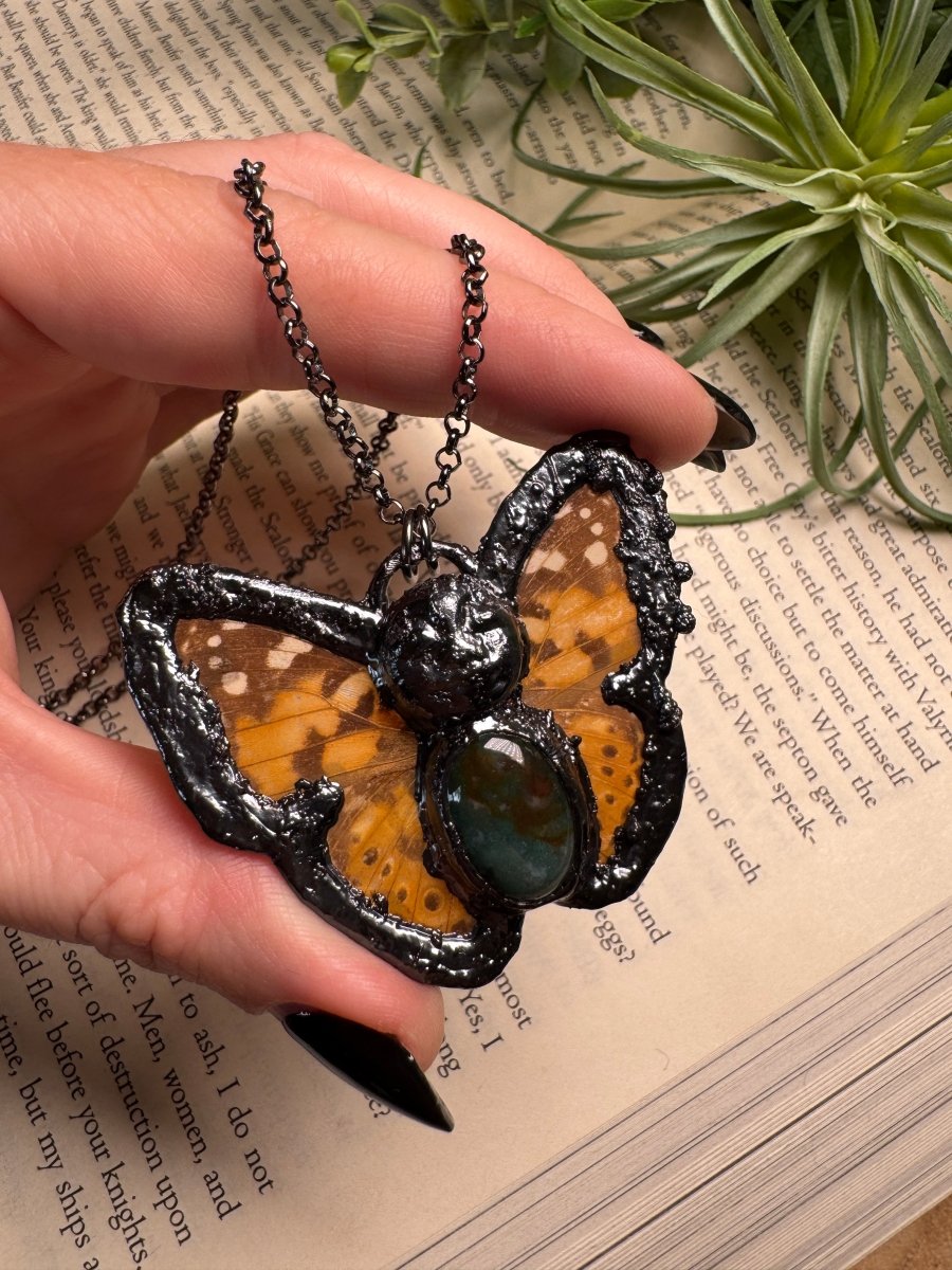 Ocean Jasper Butterfly Goddess Necklace | Copper Ashes