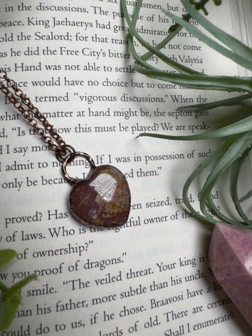 Ocean Jasper Heart Necklace | Copper Ashes