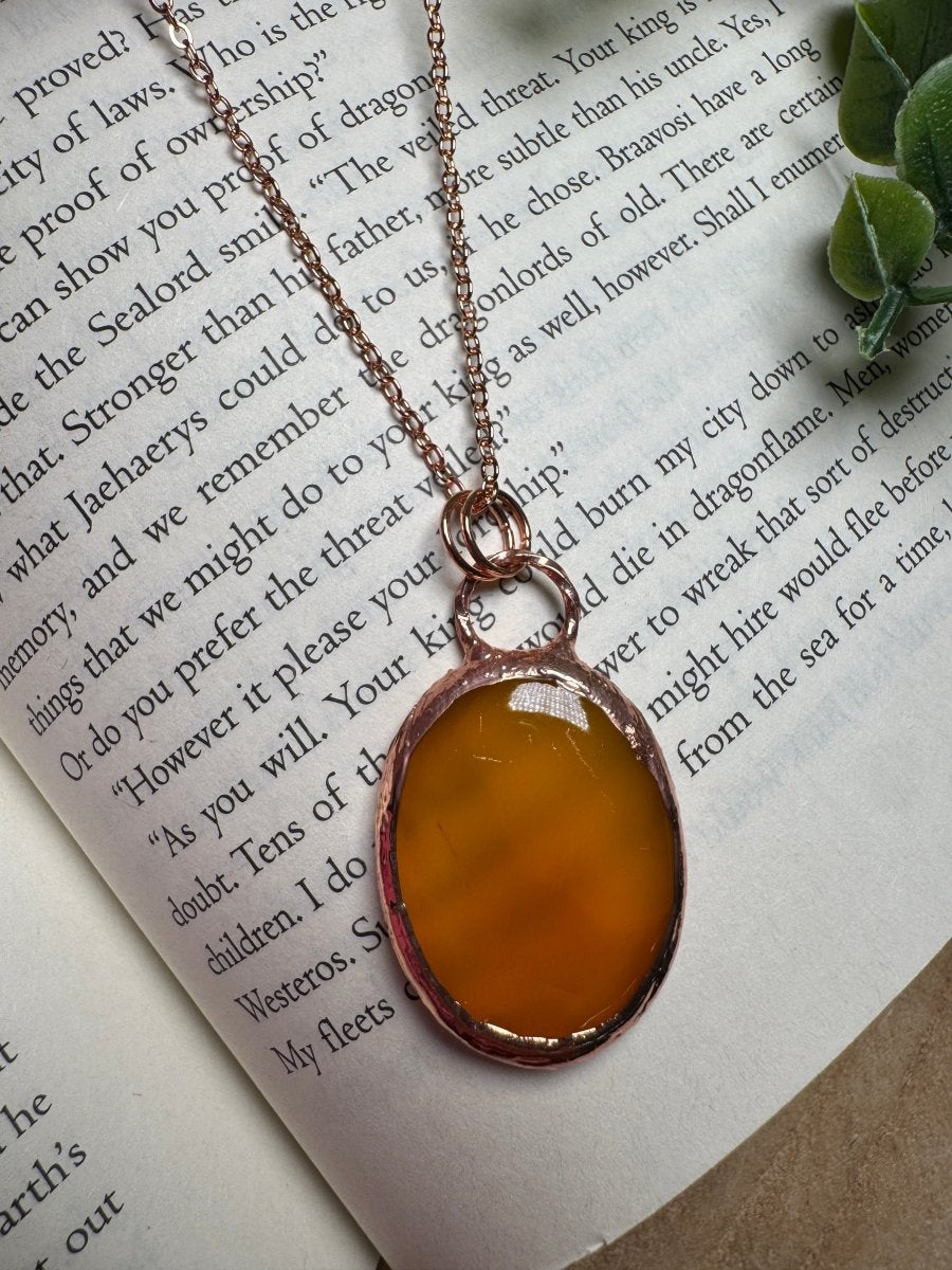 Orange Agate Necklace | Copper Ashes