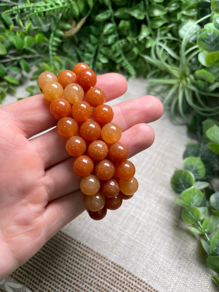 Orange Aventurine 10mm Beaded Bracelet | Copper Ashes