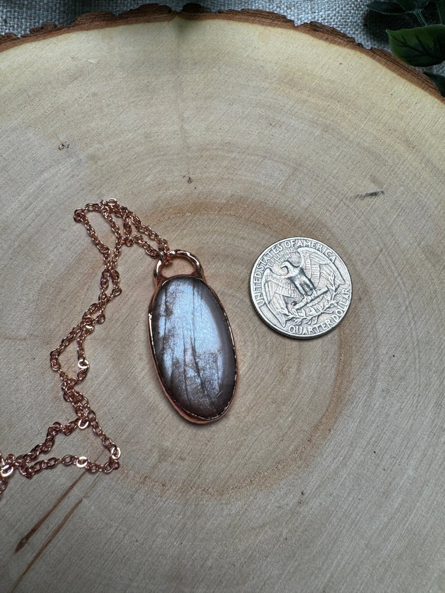 Peach Moonstone Necklace | Copper Ashes