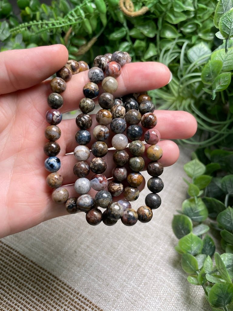 Pietersite 8mm Beaded Bracelet | Copper Ashes