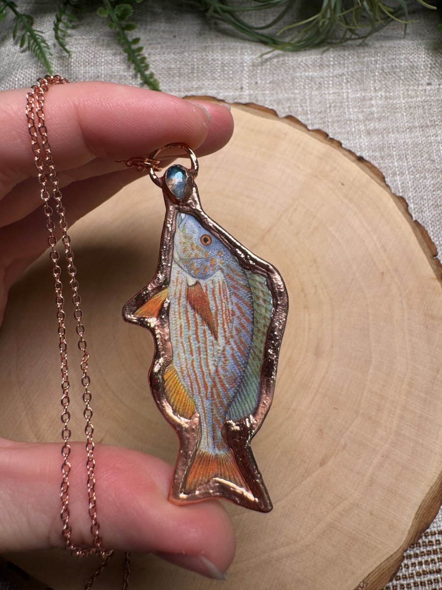 Pigfish and Moonstone Necklace | Copper Ashes