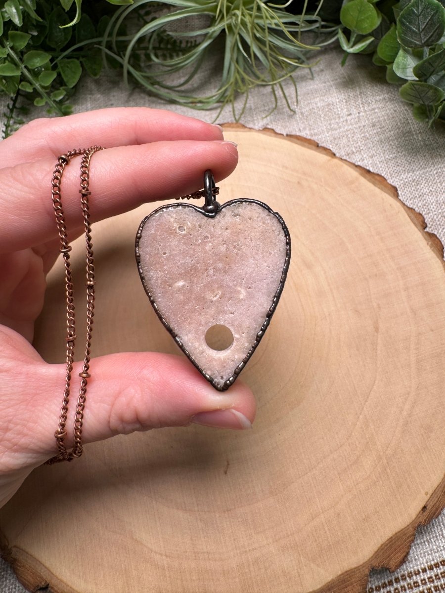 Pink Amethyst Planchette Necklace | Copper Ashes