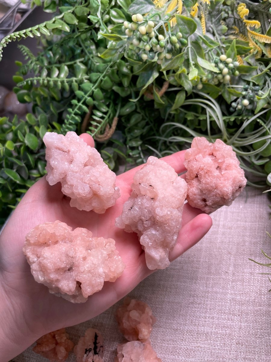 Pink Apophyllite Cluster | Copper Ashes