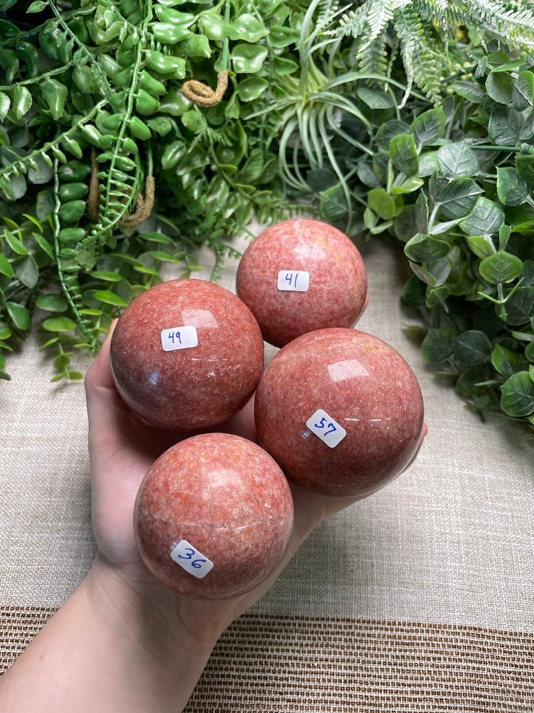 Pink Porkstone Sphere | Copper Ashes