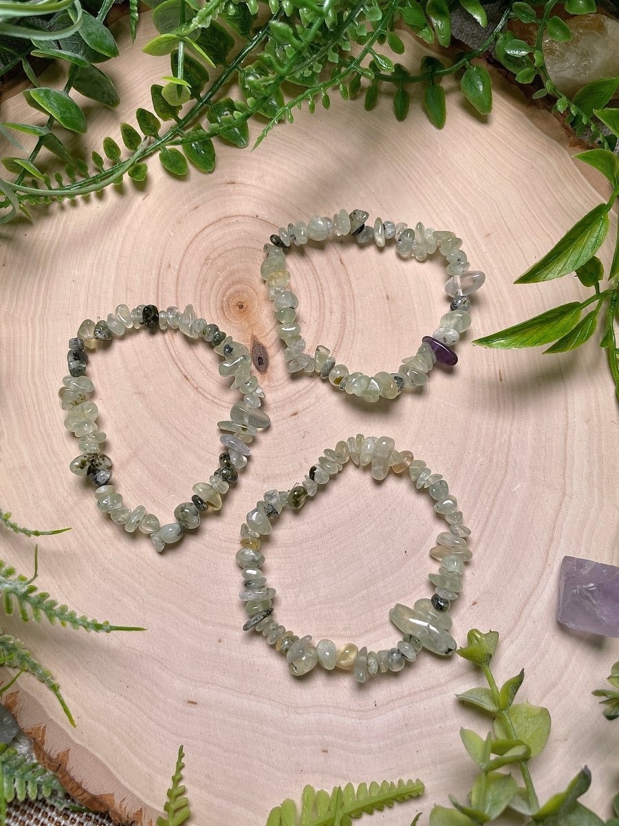 Prehnite Chip Bracelet | Copper Ashes
