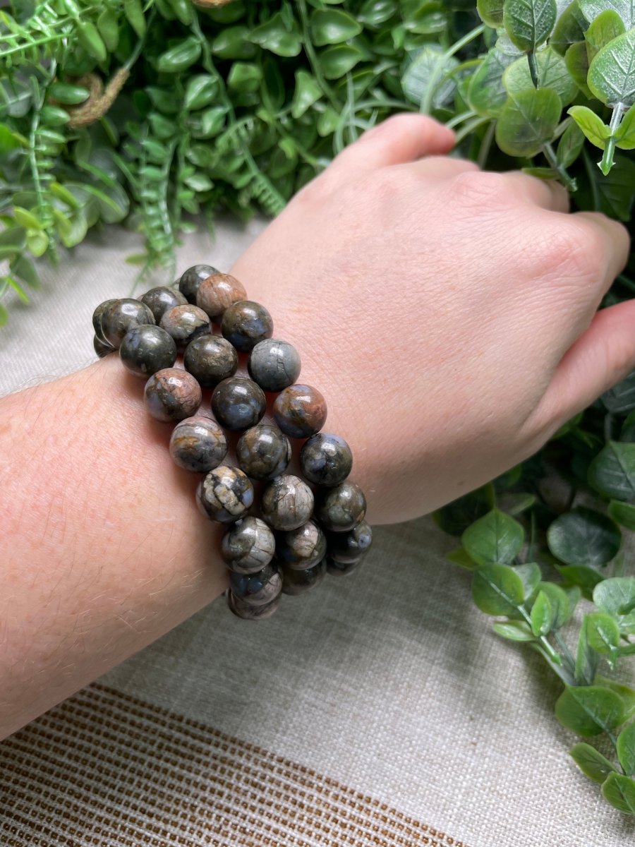 Que Sera 10mm Beaded Bracelet | Copper Ashes