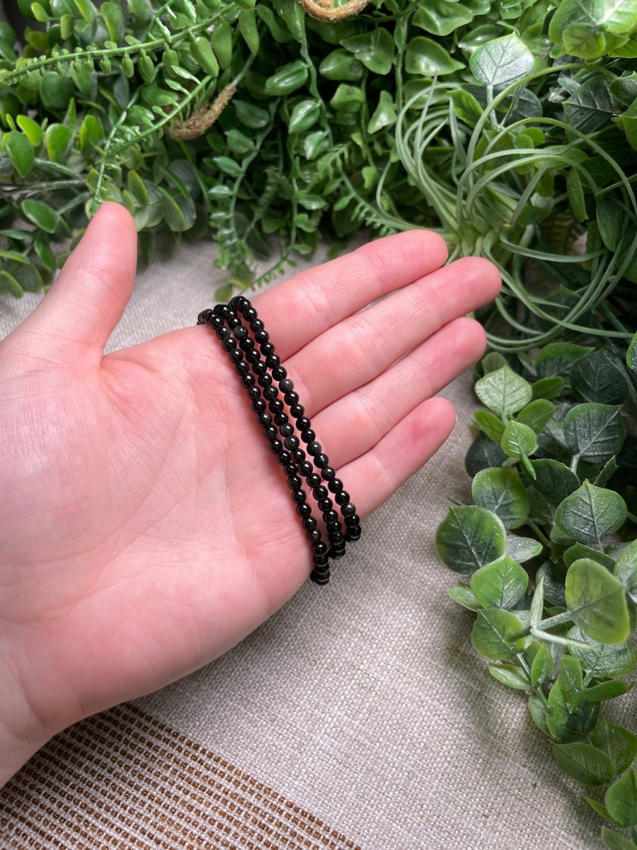 Rainbow Obsidian 4mm Beaded Bracelet | Copper Ashes