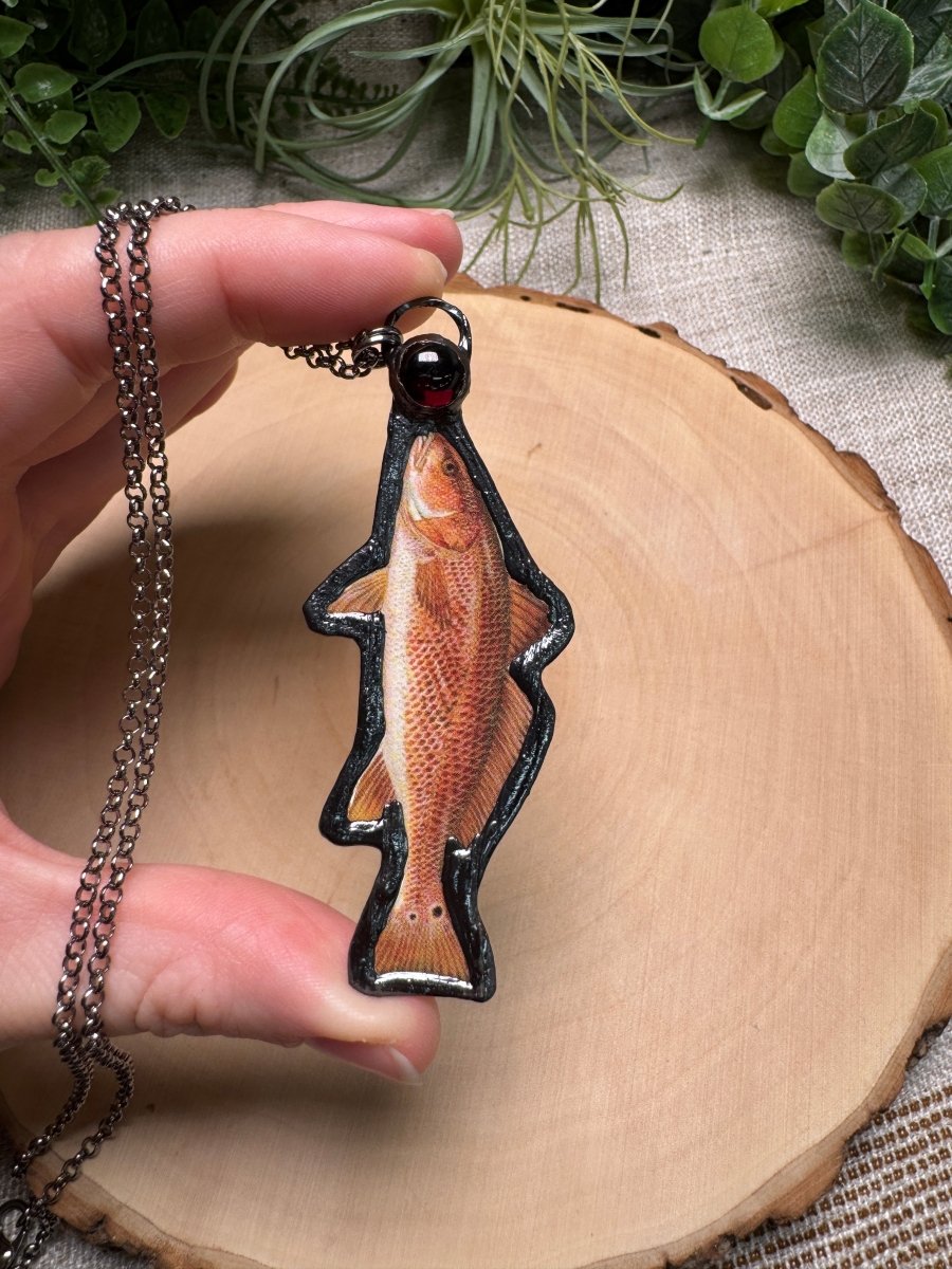 Red Drum and Garnet Necklace | Copper Ashes