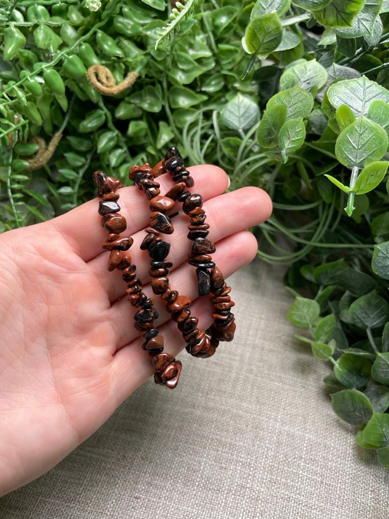Red Obsidian Chip Bracelet | Copper Ashes