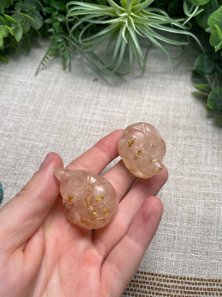 Resin Crystal Chip Sleeping Cat | Copper Ashes