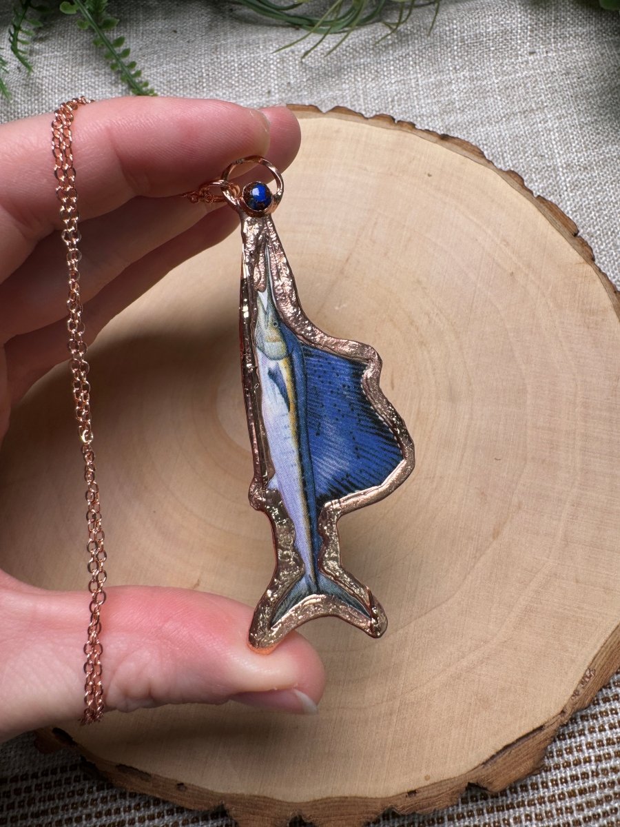 Sailfish and Lapiz Necklace | Copper Ashes