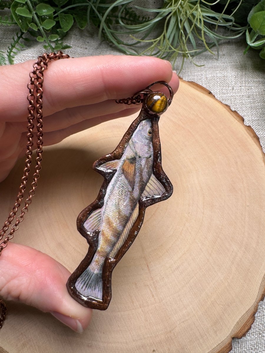 Sea Mullet and Tigers Eye Necklace | Copper Ashes