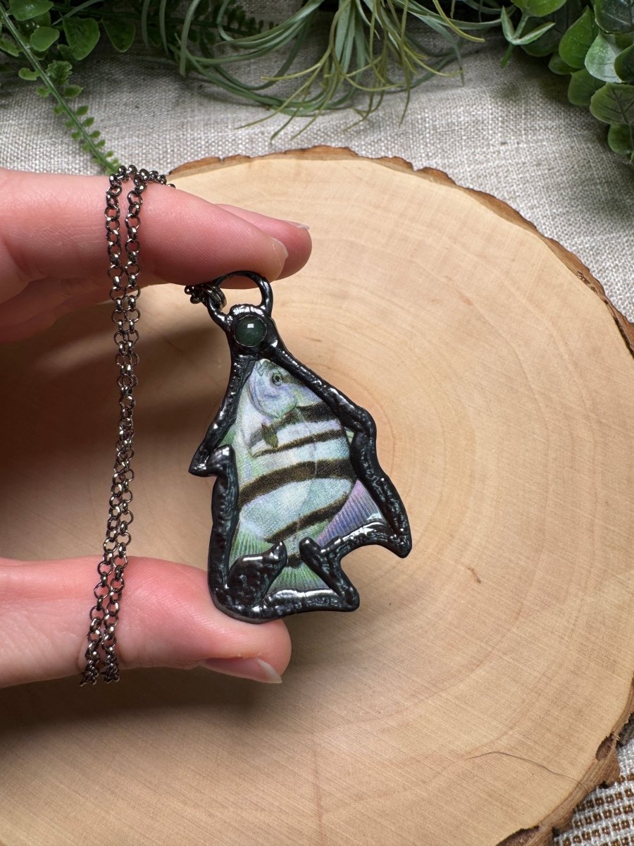 Spadefish and Green Aventurine Necklace | Copper Ashes