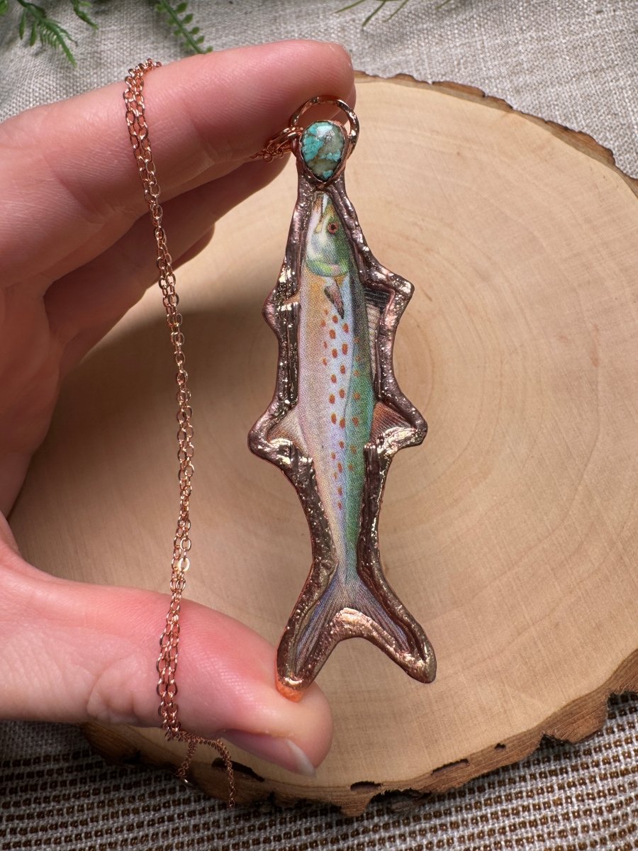 Spanish Mackerel and Turquoise Necklace | Copper Ashes
