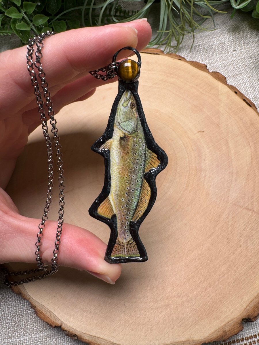 Speckled Trout and Tigers Eye Necklace | Copper Ashes