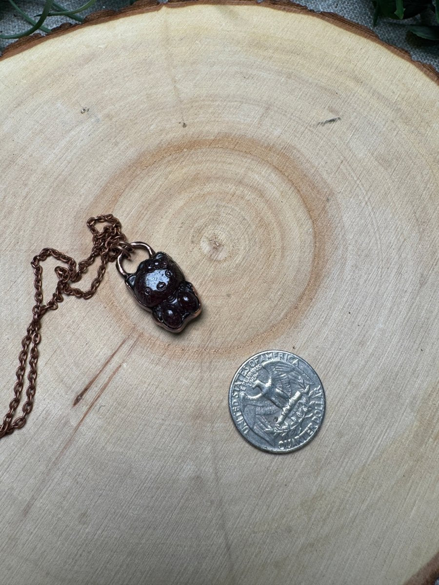 Strawberry Quartz Hello Kitty Necklace | Copper Ashes