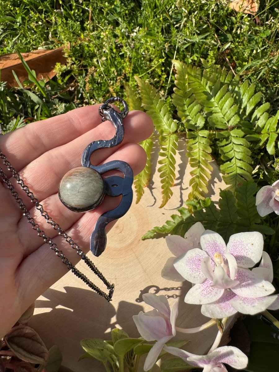 Thousand Layer Quartz Snake Necklace | Copper Ashes