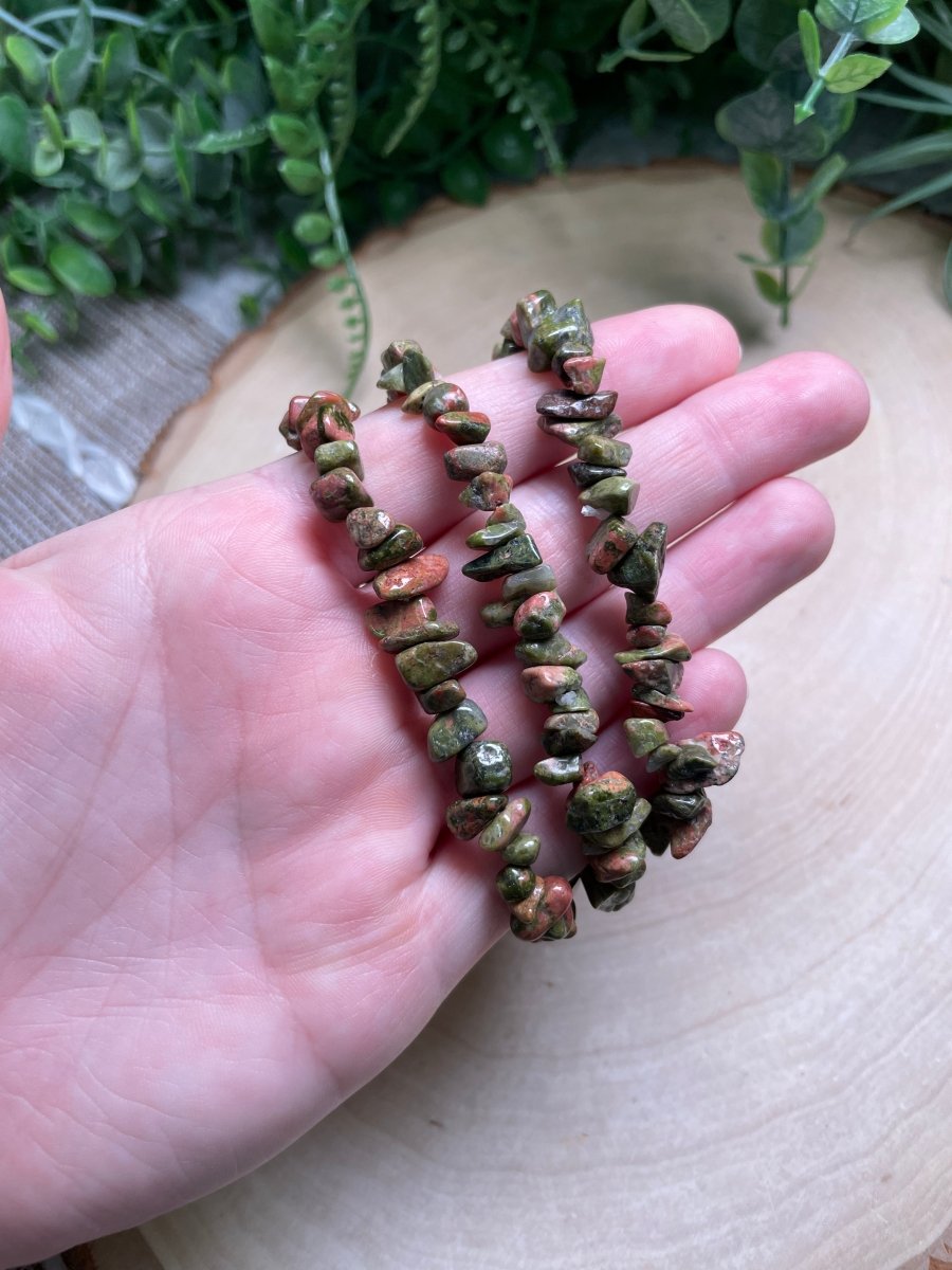 Unakite Jasper Chip Bracelet | Copper Ashes