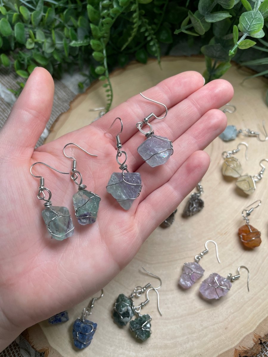 Wire Wrapped Crystal Earrings | Copper Ashes