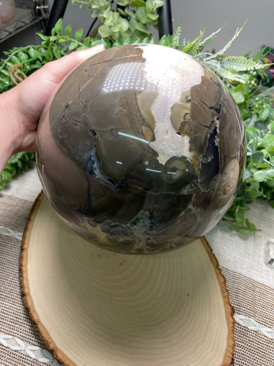 XXXL Volcano Agate Sphere | Copper Ashes