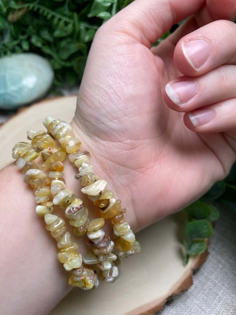 Yellow Agate Chip Bracelet | Copper Ashes
