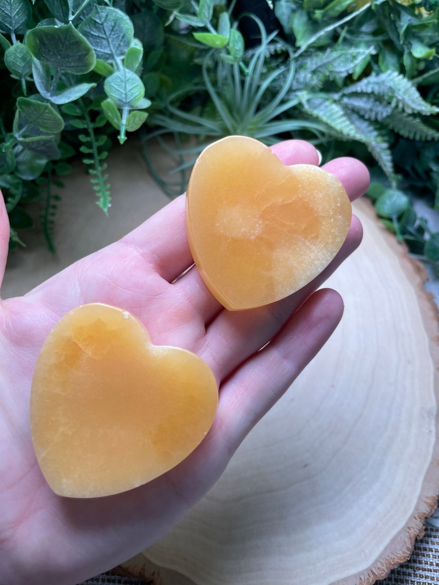 Yellow Calcite Dalgona Cookie Heart | Copper Ashes
